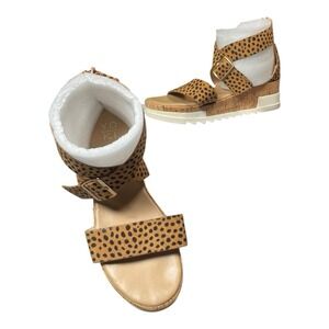 Yoki Women's Platform Sandals With Cheetah Print Straps Size 9